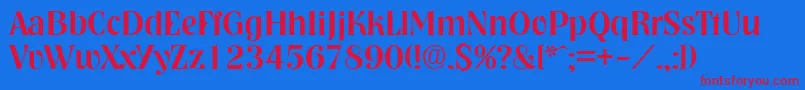 フォントNashvilleMedium – 赤い文字の青い背景