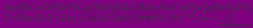 ProtocolSsiItalic-fontti – mustat fontit violetilla taustalla