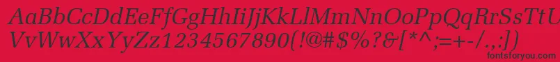 フォントProtocolSsiItalic – 赤い背景に黒い文字