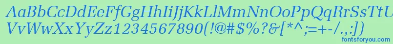 フォントProtocolSsiItalic – 青い文字は緑の背景です。