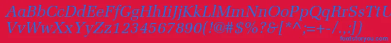 ProtocolSsiItalic Font – Blue Fonts on Red Background