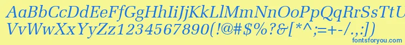 ProtocolSsiItalic Font – Blue Fonts on Yellow Background