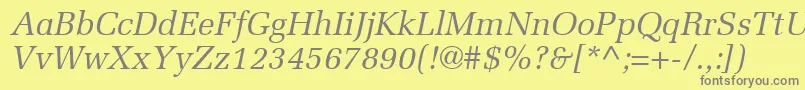 フォントProtocolSsiItalic – 黄色の背景に灰色の文字