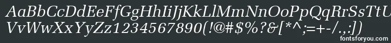 Шрифт ProtocolSsiItalic – белые шрифты на чёрном фоне