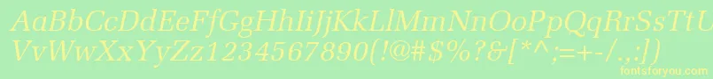 ProtocolSsiItalic-Schriftart – Gelbe Schriften auf grünem Hintergrund