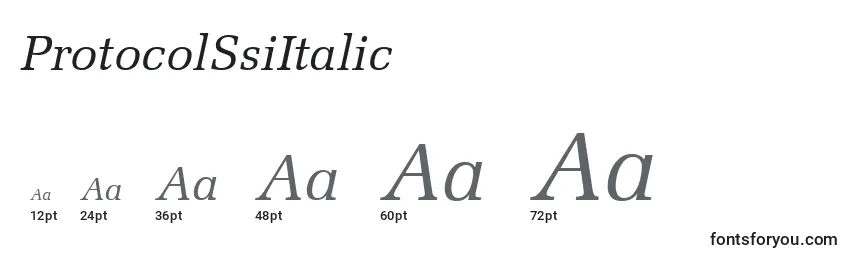 Размеры шрифта ProtocolSsiItalic