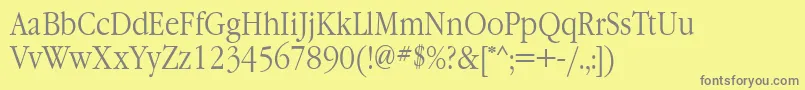 GaramondnarrowbttNormal Font – Gray Fonts on Yellow Background