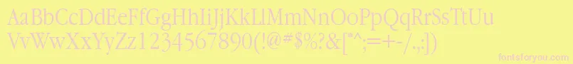 Шрифт GaramondnarrowbttNormal – розовые шрифты на жёлтом фоне
