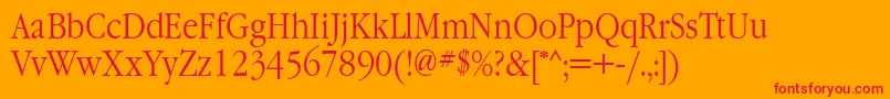 GaramondnarrowbttNormal Font – Red Fonts on Orange Background