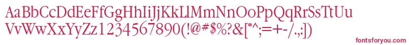 GaramondnarrowbttNormal-fontti – punaiset fontit valkoisella taustalla