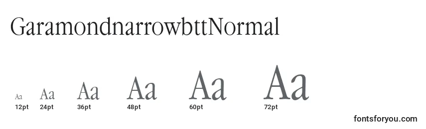 GaramondnarrowbttNormal Font Sizes