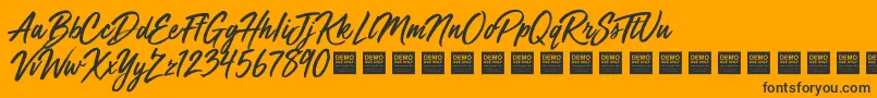 MegaFreshDemo Font – Black Fonts on Orange Background