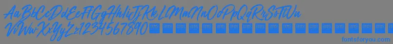 MegaFreshDemo Font – Blue Fonts on Gray Background