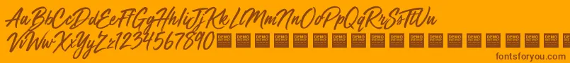 MegaFreshDemo Font – Brown Fonts on Orange Background