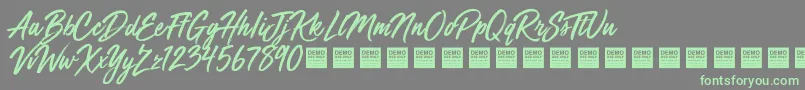 MegaFreshDemo Font – Green Fonts on Gray Background