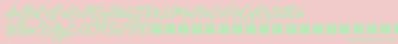 MegaFreshDemo Font – Green Fonts on Pink Background