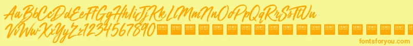 MegaFreshDemo Font – Orange Fonts on Yellow Background