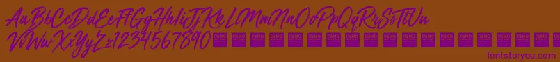 MegaFreshDemo Font – Purple Fonts on Brown Background