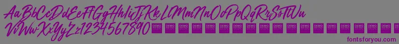 Шрифт MegaFreshDemo – фиолетовые шрифты на сером фоне