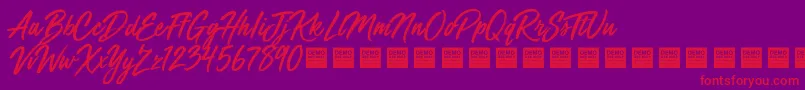 MegaFreshDemo Font – Red Fonts on Purple Background