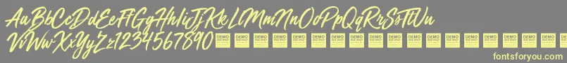 MegaFreshDemo Font – Yellow Fonts on Gray Background