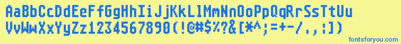 Weitere Informationen zur Atarist8x16systemfont-Schriftart Atarist8x16systemfont-Schriftart – Blaue Schriften auf gelbem Hintergrund