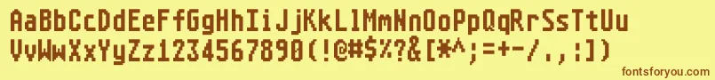 Atarist8x16systemfont Font – Brown Fonts on Yellow Background
