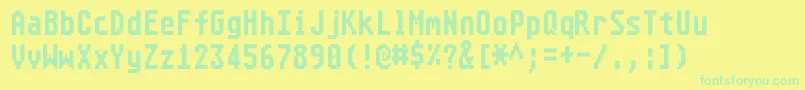 フォントAtarist8x16systemfont – 黄色い背景に緑の文字