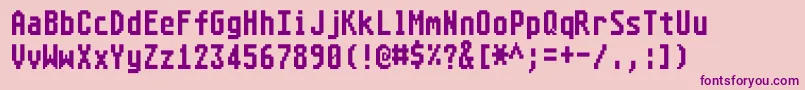 Atarist8x16systemfont Font – Purple Fonts on Pink Background