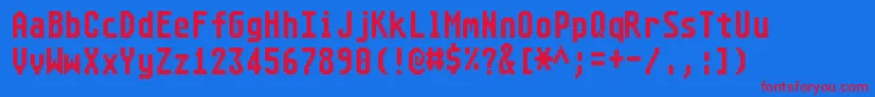 Atarist8x16systemfont Font – Red Fonts on Blue Background