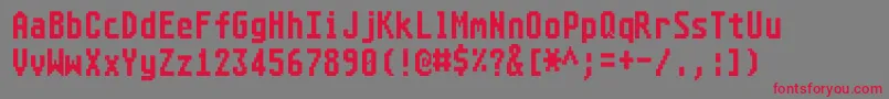 Atarist8x16systemfont Font – Red Fonts on Gray Background
