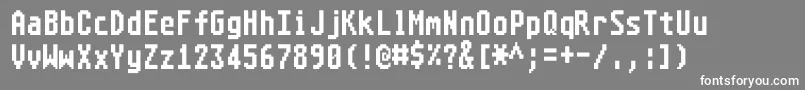 Fonte Atarist8x16systemfont – fontes brancas em um fundo cinza