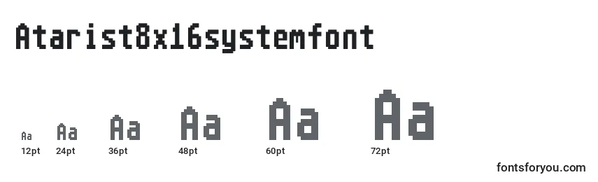 Размеры шрифта Atarist8x16systemfont