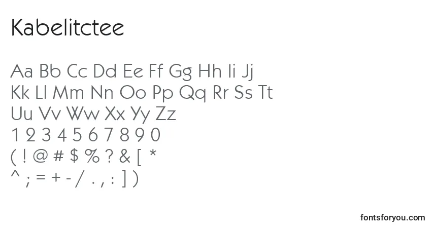 A fonte Kabelitctee – alfabeto, números, caracteres especiais