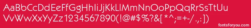 Kabelitctee-Schriftart – Weiße Schriften auf rotem Hintergrund