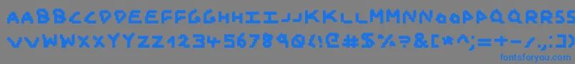 フォントJanyk – 灰色の背景に青い文字