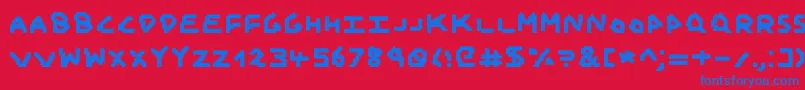 Janyk Font – Blue Fonts on Red Background