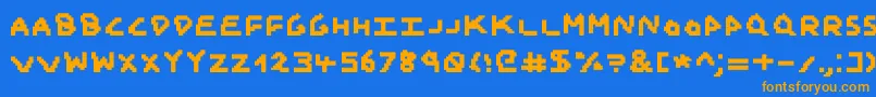 Janyk Font – Orange Fonts on Blue Background
