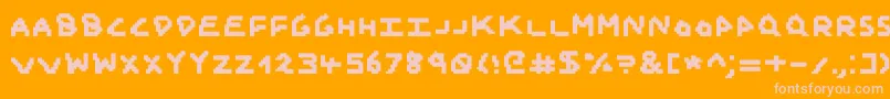 Czcionka Janyk – różowe czcionki na pomarańczowym tle