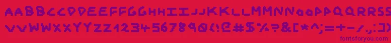 フォントJanyk – 赤い背景に紫のフォント