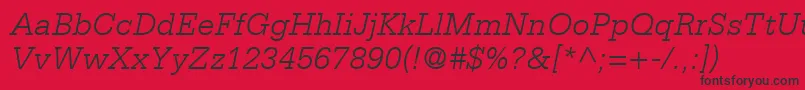 CentricLightSsiLightItalic Font – Black Fonts on Red Background