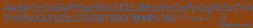 More about CentricLightSsiLightItalic Font CentricLightSsiLightItalic Font – Blue Fonts on Brown Background
