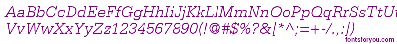 CentricLightSsiLightItalic Font – Purple Fonts on White Background