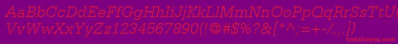 Шрифт CentricLightSsiLightItalic – красные шрифты на фиолетовом фоне