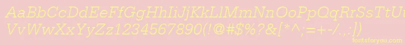 CentricLightSsiLightItalic Font – Yellow Fonts on Pink Background