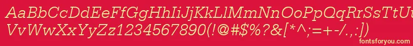 CentricLightSsiLightItalic Font – Yellow Fonts on Red Background