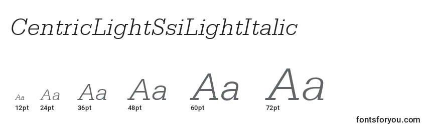 Размеры шрифта CentricLightSsiLightItalic