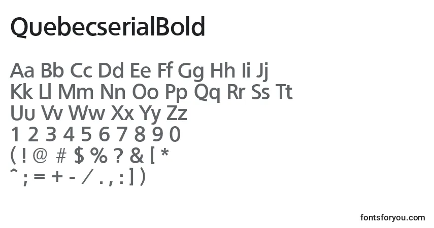 Schriftart QuebecserialBold – Alphabet, Zahlen, spezielle Symbole