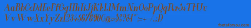 GlamorBoldcondenseditalic Font – Brown Fonts on Blue Background