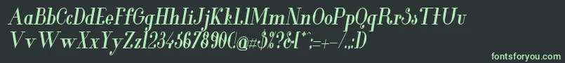 Шрифт GlamorBoldcondenseditalic – зелёные шрифты на чёрном фоне